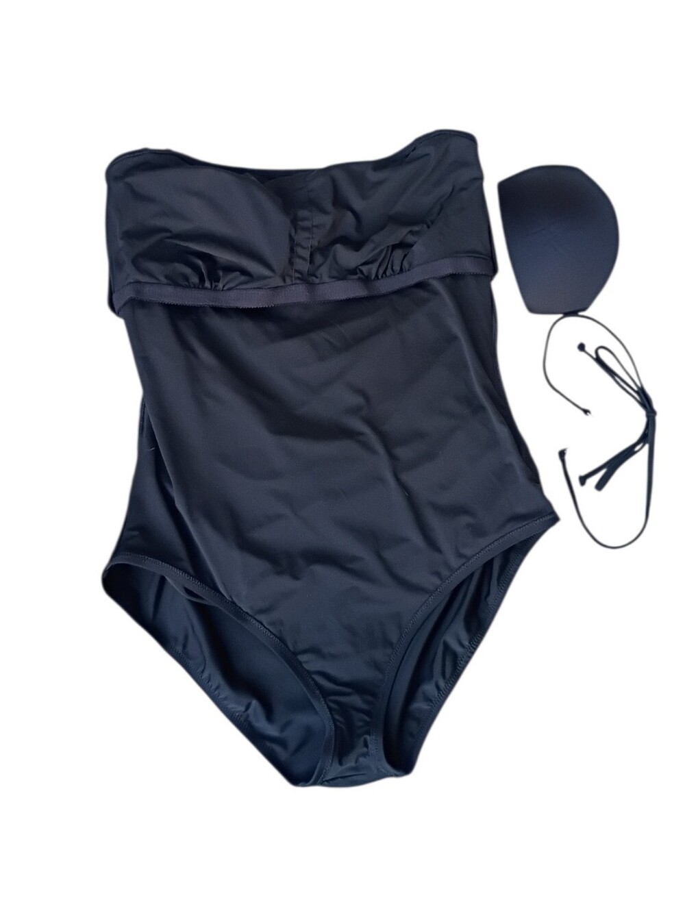 J. Crew Black Ruched One-Piece Swimsuit sz XL NEW - Picture 5 of 9